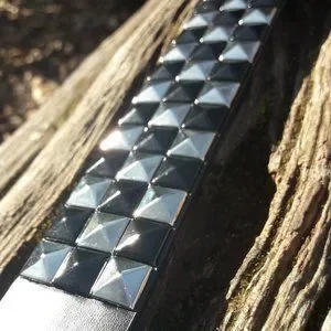 Genuine Leather Belt Metal Studded Rivets Goth Mod Brutalist Grunge Black Belt 71iKG0-VmYL._AC_SY350_QL65_.jpg main image 2